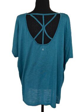 Gaiam | Teal Open Back Yoga Top | 1X